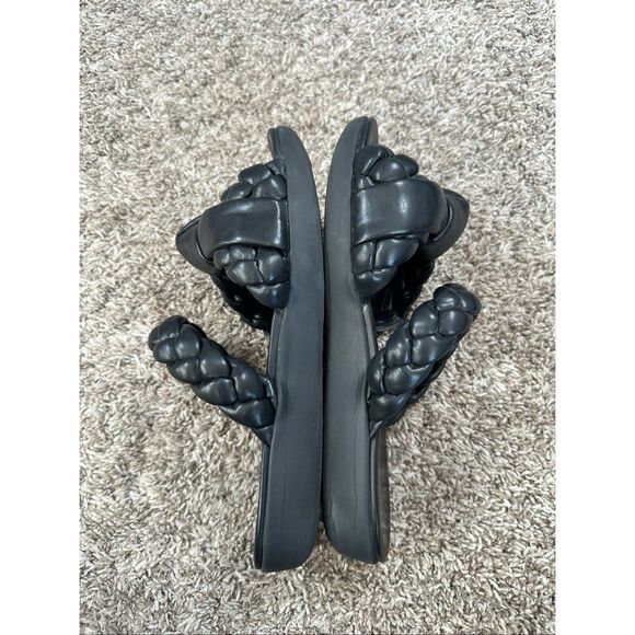 Fitflop Braid Slide Open Toe Sandal Shoes Faux Leather Black Women’s 8 Comfort - Picture 5 of 8
